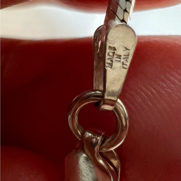 Judith Ripka necklace SS MOP Conch shell/CZ pendant/Milor 925 chain 16” - Picture 13 of 13